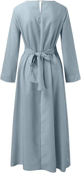 Vestidos para mujeres musulmanas de manga larga ropa de oración vestido elegante suelto - Quierox - Tienda Online