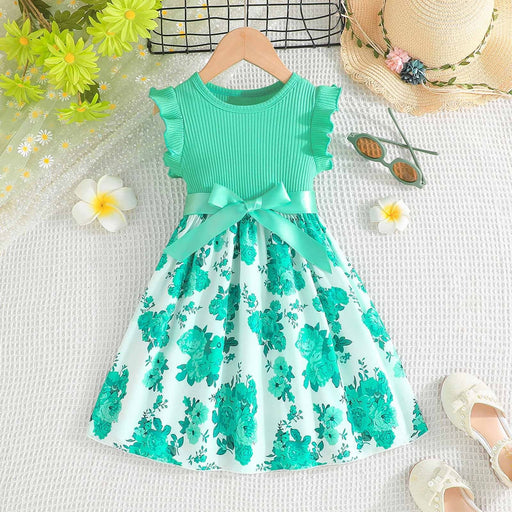 Vestidos para niñas,verano niñas pequeñas volantes sin mangas - Quierox - Tienda Online