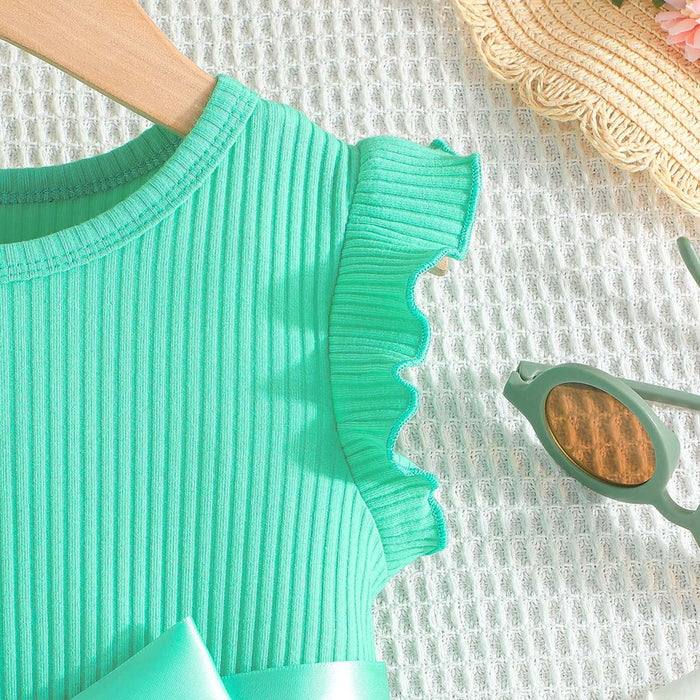 Vestidos para niñas,verano niñas pequeñas volantes sin mangas - Quierox - Tienda Online