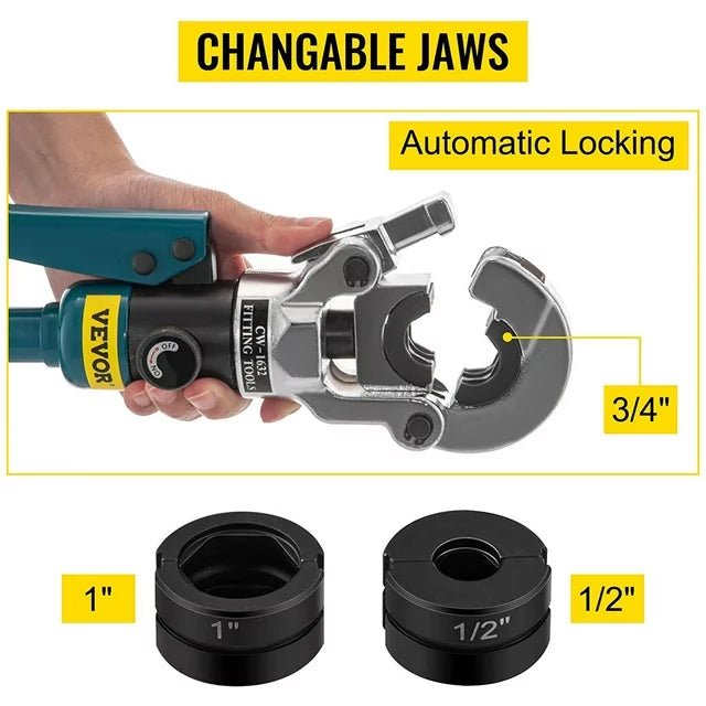 VEVOR Herramienta hidráulica para engarzar tuberías, 10T - Quierox - Tienda Online