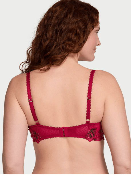 Victoria's Secret Sujetador de media rosa sin forro con bordado de laca roja - Quierox - Tienda Online