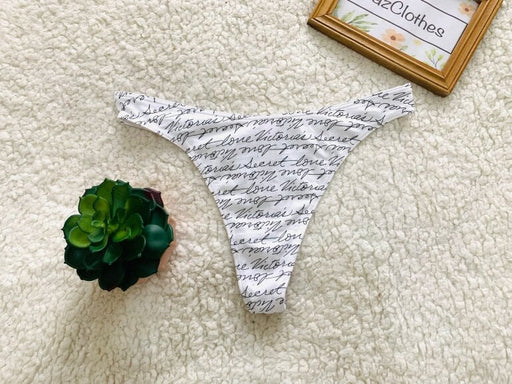 Victoria's Secret Tanga blanca con letras - Quierox - Tienda Online