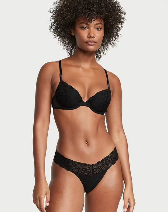 VICTORIA'S SECRET Tanga de algodón con encaje en la cintura - Quierox - Tienda Online