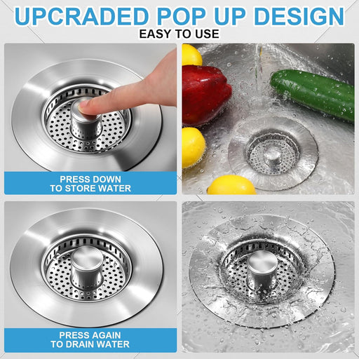 VIHOSE 4 juegos 3 en 1 tapón de desagüe de fregadero tapón de desagüe de cocina - Quierox - Tienda Online