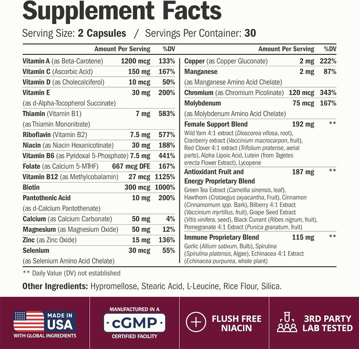 Vimerson Health Multivitamínico para mujeres con vitaminas metiladas y minerales quelados, 60 capsulas - Quierox - Tienda Online