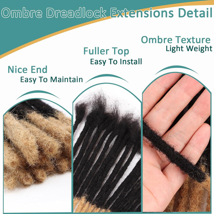 Viovian Extensiones Loc Ombré de 0.6cm Cabello Humano Real 8 Pulgadas 30 Hebras Color 1b/27 - Quierox - Tienda Online