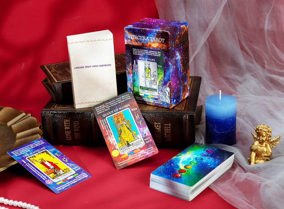 Vitacera Cartas de tarot para principiantes, baraja de cartas con guía, palabras clave - Quierox - Tienda Online