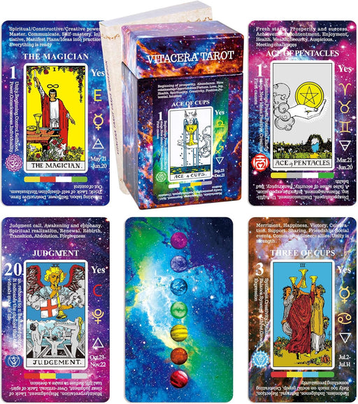 Vitacera Cartas de tarot para principiantes, baraja de cartas con guía, palabras clave - Quierox - Tienda Online