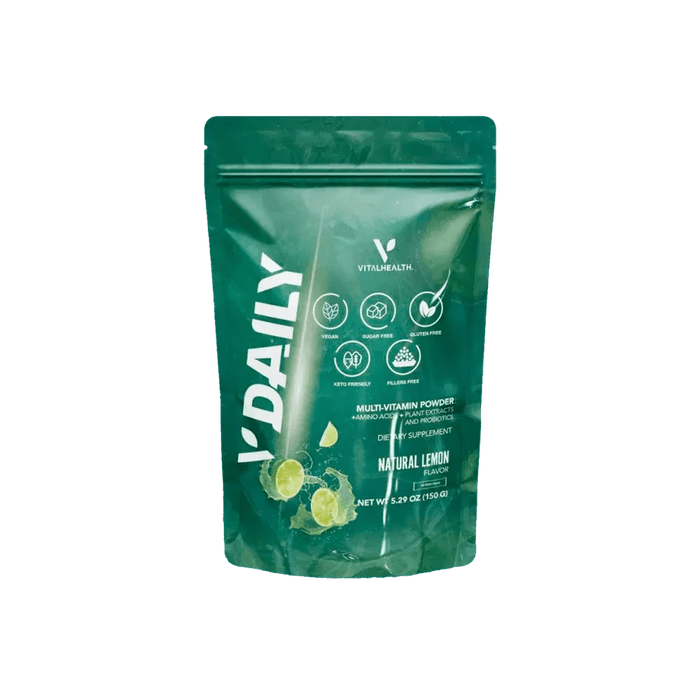VitalHealth V Multivitamínico en polvo con sabor a limón, 150 g (5.29 oz) - Quierox - Tienda Online