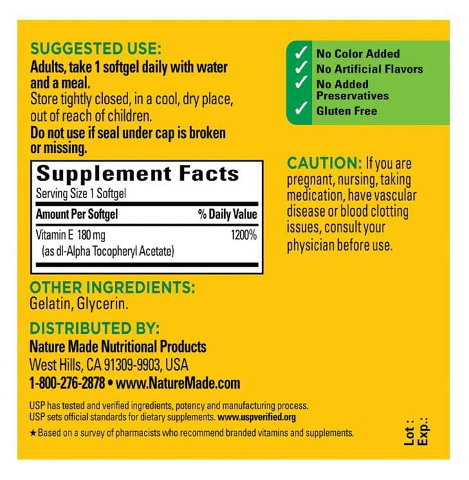 Vitamina E180 mg (400 UI) - Quierox - Tienda Online