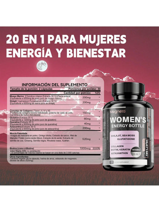 Vitaminas y Minerales, Suplemento para Mujer con Musgo Marino - Quierox - Tienda Online