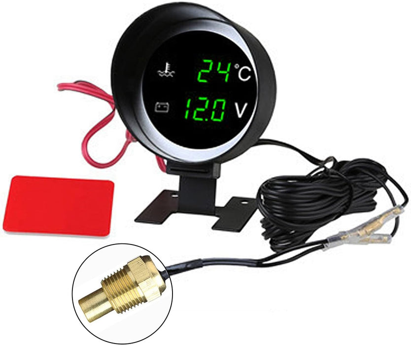 Voltímetro Digital 2 - en - 1 & Medidor de Temperatura para Coches, Motos, Duradero - Quierox - Tienda Online