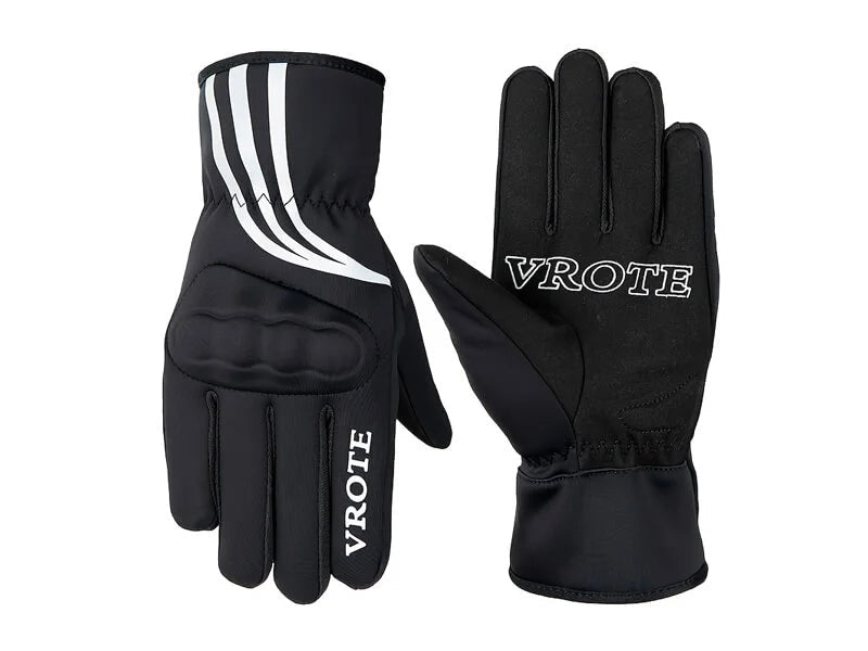 VROTE Guantes de moto negros impermeables, con protección para los nudillos y detalles reflectantes - Quierox - Tienda Online