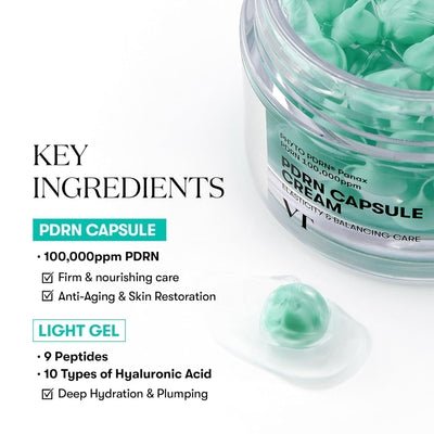 VT COSMETICS PDRN Capsule Cream 100 Crema facial hidratante de 50 ml con ácido hialurónico - Quierox - Tienda Online