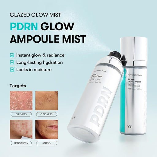 VT COSMETICS PDRN Glow Ampoule, Neblina Facial PDRN, Suero en Spray de Hidratación Profunda - Quierox - Tienda Online