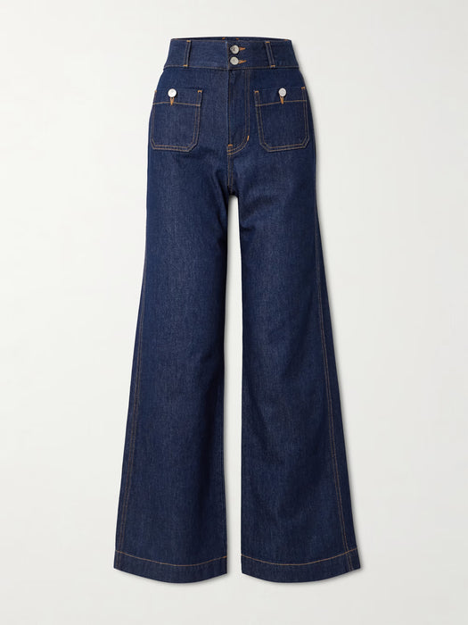 VERONICA BEARD Pantalones vaqueros Taylor de talle alto y pierna ancha