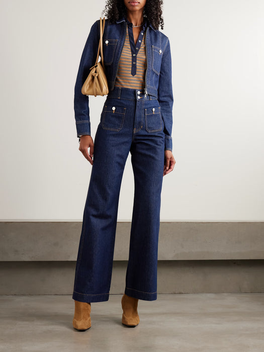 VERONICA BEARD Pantalones vaqueros Taylor de talle alto y pierna ancha