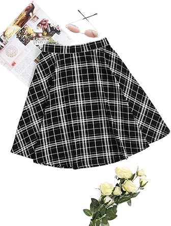 WDIRARA Minifalda plisada de cintura alta a cuadros para mujer - Quierox - Tienda Online