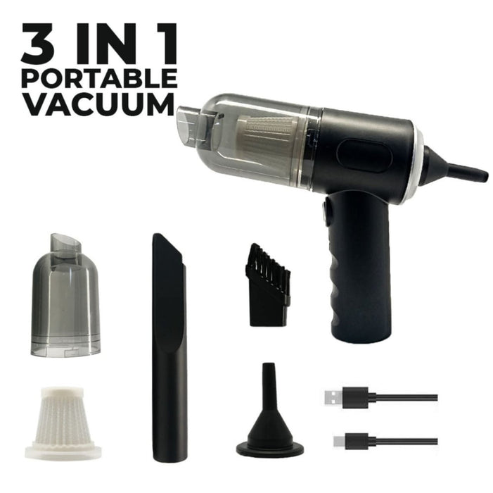 Aspiradora mini para coche 3 en 1 profesional AS-228 inalámbrica, recargable, 12 V.