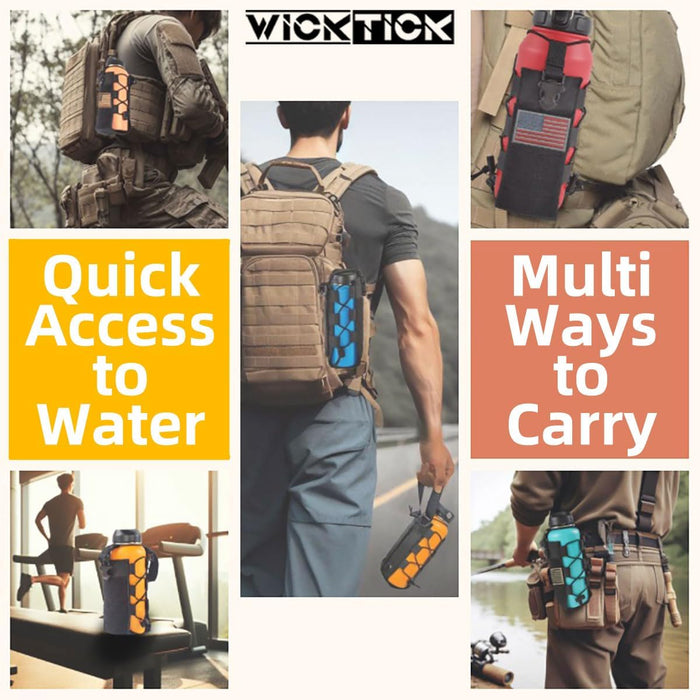 WICKTICK Bolsa portabotellas táctica multiusos Molle de 16, 24, 32, 40 y 64 oz - Quierox - Tienda Online