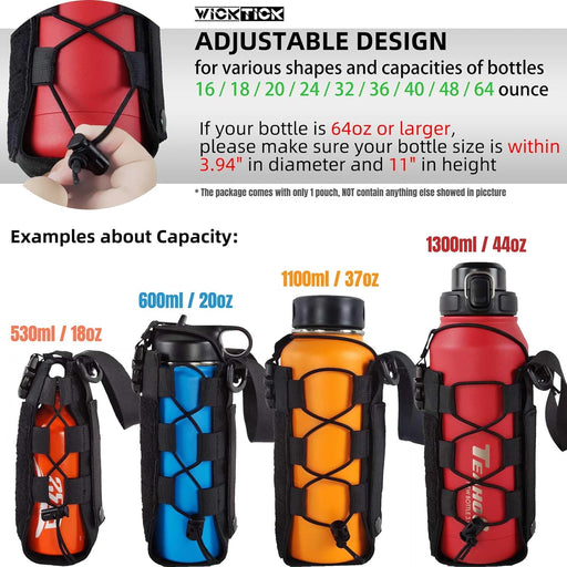 WICKTICK Bolsa portabotellas táctica multiusos Molle de 16, 24, 32, 40 y 64 oz - Quierox - Tienda Online