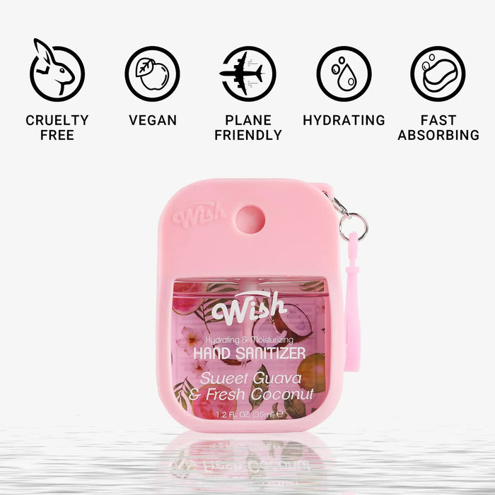 Wish Alcohol en gel con aroma a Sweet Guava and fresh coconut 1.2 oz - Quierox - Tienda Online