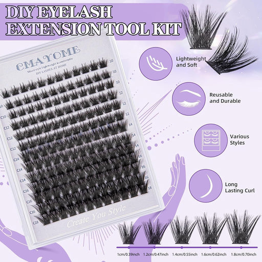 Wispy - Kit de extensiones de pestañas, racimos de pestañas naturales, 126 unidades, 0.35 - 0.70 pulgadas - Quierox - Tienda Online