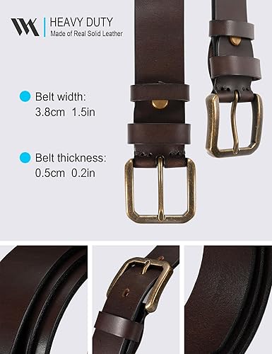 WOLFANT Cinturones de trabajo para hombre 100 % cuero italiano, 39in - Quierox - Tienda Online