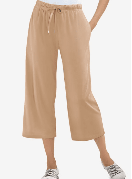 Woman Within Pantalones capri deportivos de punto - Quierox - Tienda Online