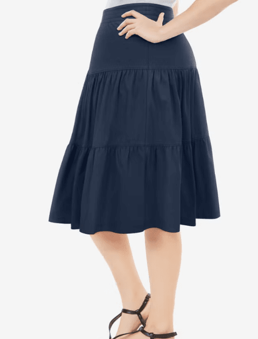 Woman Witing Falda de punto con cintura elástica y capas - Quierox - Tienda Online