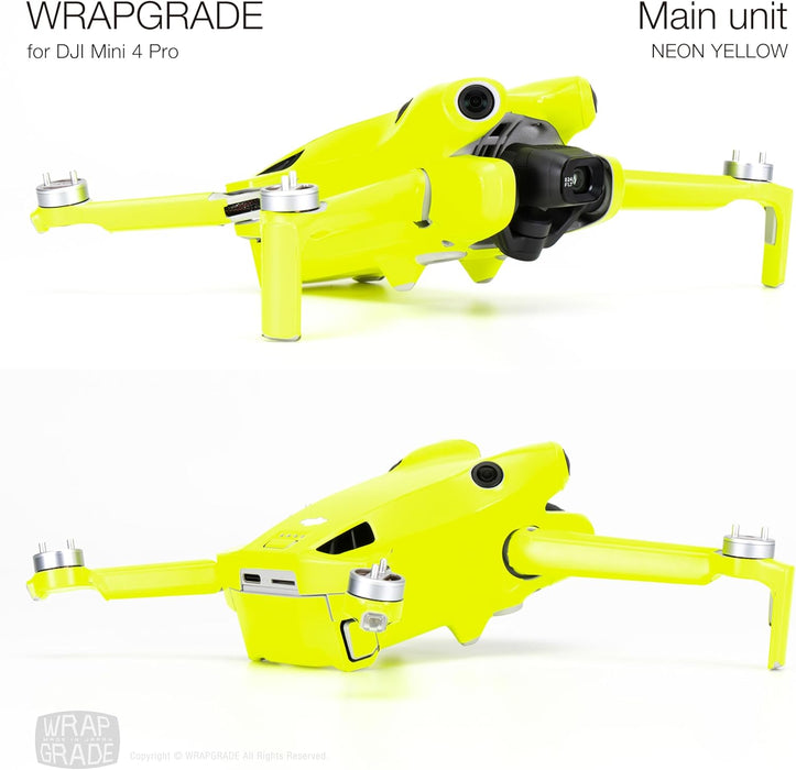 WRAPGRADE Adhesivos de piel compatibles con DJI Mini 4 Pro | Envoltura completa (amarillo neón) - Quierox - Tienda Online