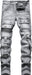 XIMXIMMTIAN Jeans de mezclilla para hombre estilo motociclista, lavados, desgastados, ajustados y rectos - Quierox - Tienda Online