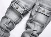 XIMXIMMTIAN Jeans de mezclilla para hombre estilo motociclista, lavados, desgastados, ajustados y rectos - Quierox - Tienda Online