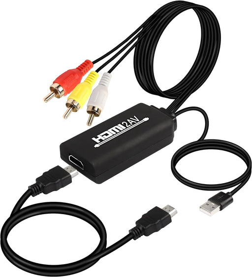 XMSJSIY - Convertidor HDMI a RCA, 1080P HDMI a AV 3RCA CVB, - Quierox - Tienda Online