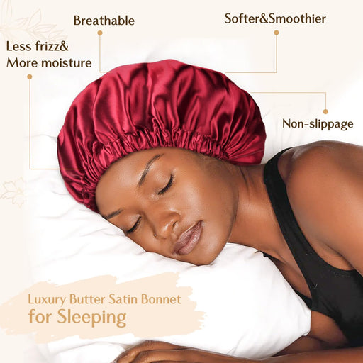 YANIBEST Gorro de Satén Ajustable de Doble Capa Gorro para el Cabello para Dormir - Quierox - Tienda Online