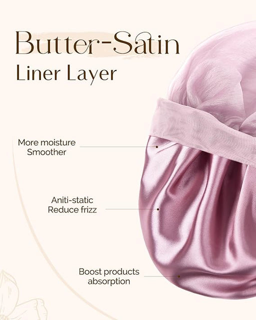 Yanibest Gorro de seda para dormir para el cabello forrado de satén con banda transpirable para cabello rizado - Quierox - Tienda Online