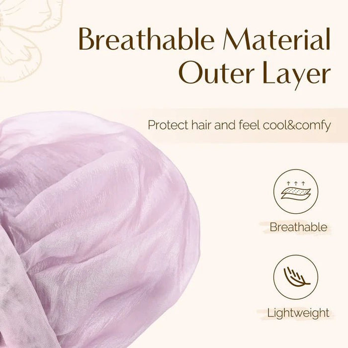Yanibest Gorro de seda para dormir para el cabello forrado de satén con banda transpirable para cabello rizado - Quierox - Tienda Online