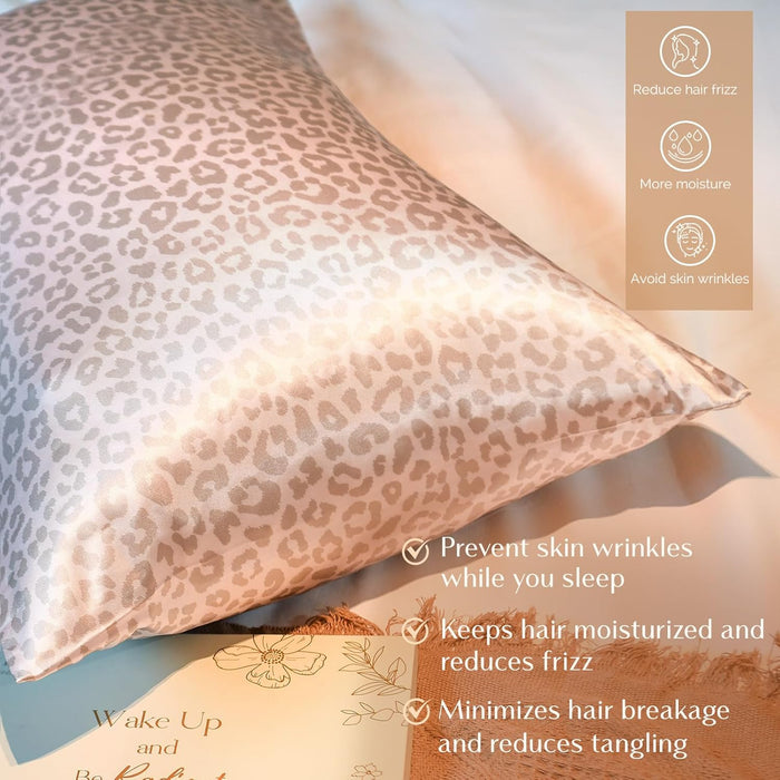 Yanibest paquete de 2 Fundas de almohada de satén con estampado de leopardo 51*66cm - Quierox - Tienda Online