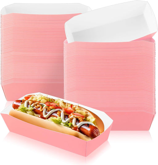 Yeaqee 100 bandejas de papel de 7 pulgadas desechables para perros calientes - Quierox - Tienda Online