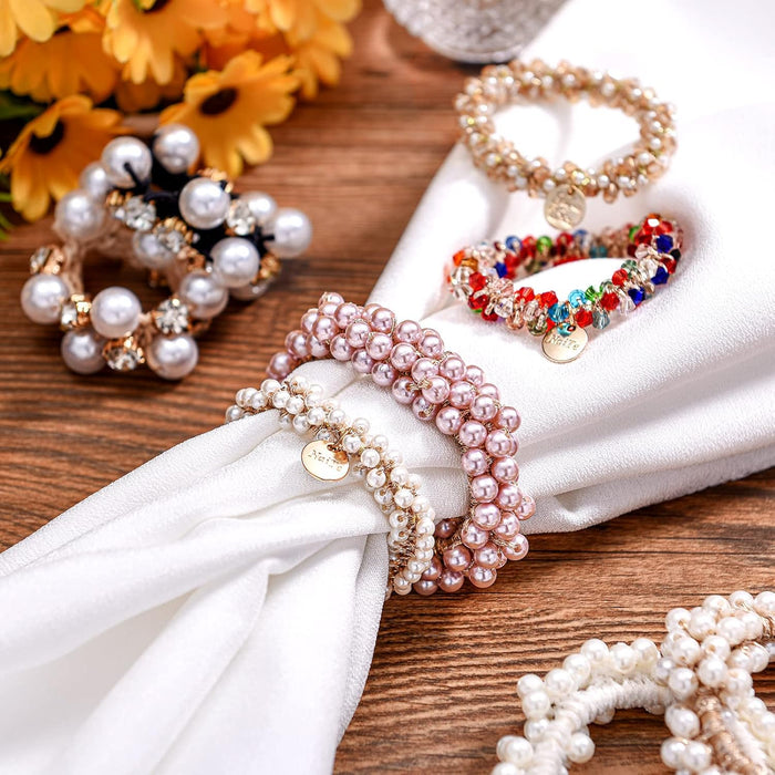 Yinder 9 piezas de accesorios para el cabello para mujer, lazos elásticos de cristal - Quierox - Tienda Online