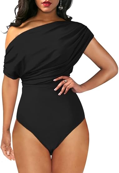 YMDUCH - Body de una pieza sexy sin mangas con hombros descubiertos para mujer - Quierox - Tienda Online