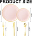 YOUBET 125 platos de plástico rosa - Platos desechables rosas con borde dorado - Quierox - Tienda Online