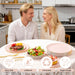 YOUBET 125 platos de plástico rosa - Platos desechables rosas con borde dorado - Quierox - Tienda Online