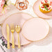 YOUBET 125 platos de plástico rosa - Platos desechables rosas con borde dorado - Quierox - Tienda Online