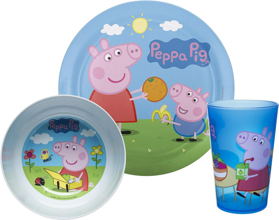 Zak Designs Peppa Pig Juego de vajilla para niños incluye plato, tazón y vaso - Quierox - Tienda Online