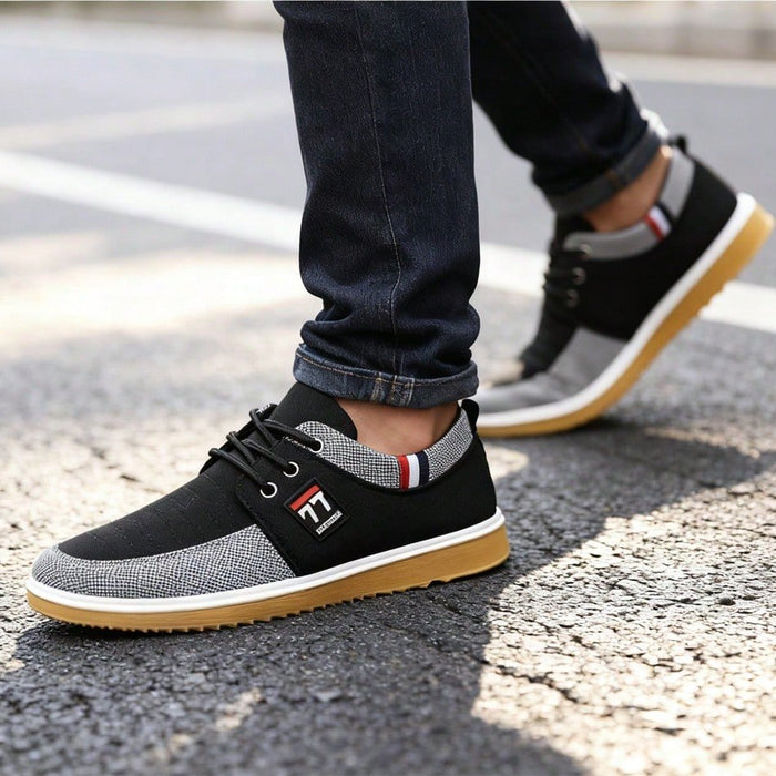 Zapatillas casuales de moda para hombre, con cordones, de suela baja, cómodas y versátiles - Quierox - Tienda Online