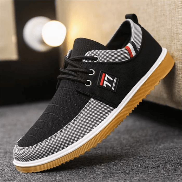 Zapatillas casuales de moda para hombre, con cordones, de suela baja, cómodas y versátiles - Quierox - Tienda Online