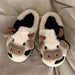 Zapatillas de Invierno de Peluche de Vaca de Dibujos Animados Adorables - Quierox - Tienda Online