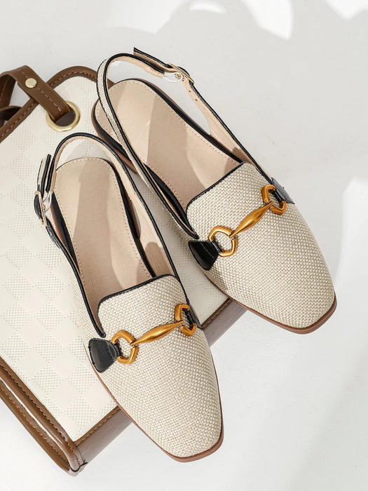 Zapatillas de lino clásicas, transpirables y versátiles con hebilla de metal deslizante - Quierox - Tienda Online