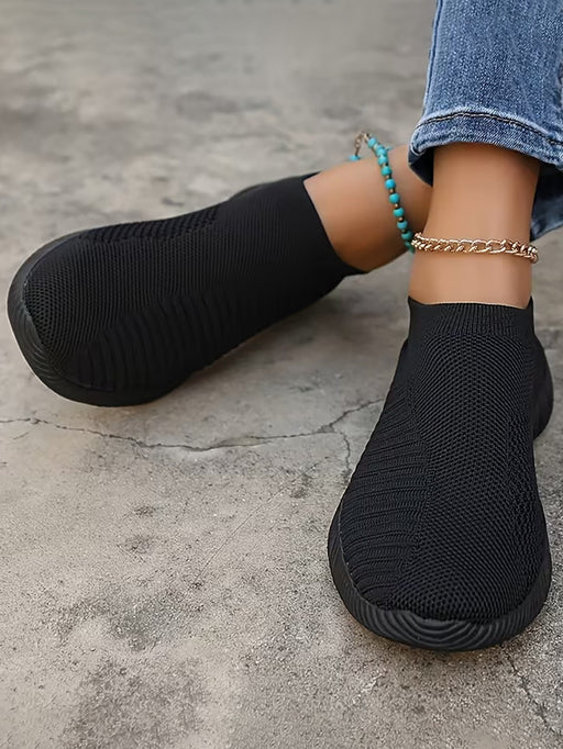 Zapatillas de punto para mujer, bajas transpirables sin cordones - Quierox - Tienda Online